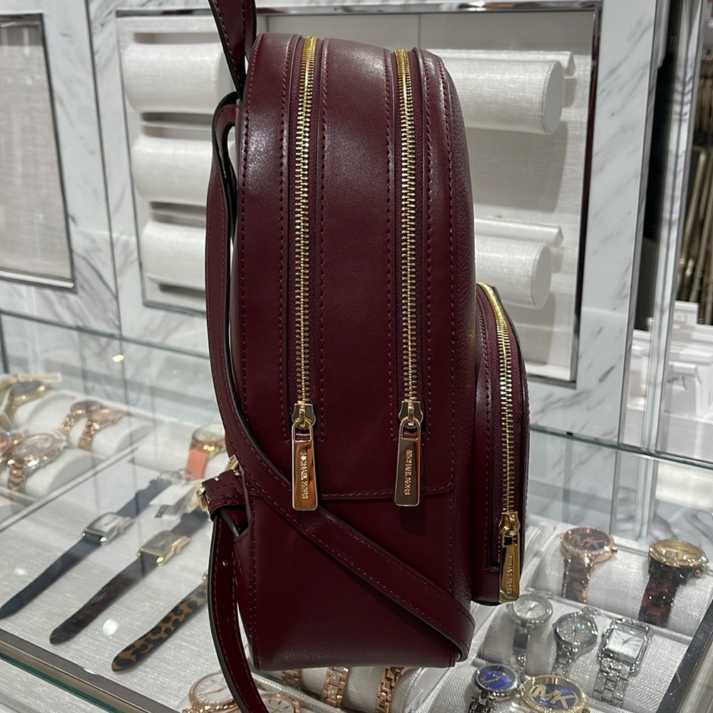 Michael Kors Jaycee Medium Pebbled Leather Backpack
 Oxblood/Golden 
NWT - Picture 15 of 16